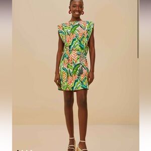 FARM Rio Leafy Mini Dress - Green and Pink